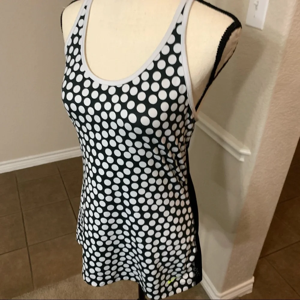 Nike DRI- Fit black & white polka dot print tank top Size M